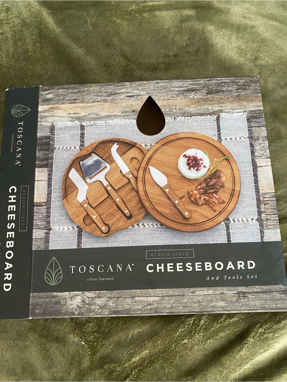 Toscana Acacia Circo Cheeseboard and Tools Set - Natural Wood